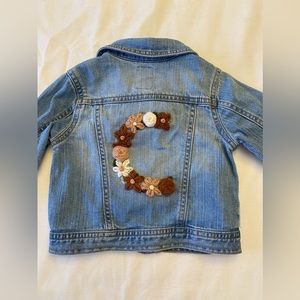 C hand embroidered jean jacket